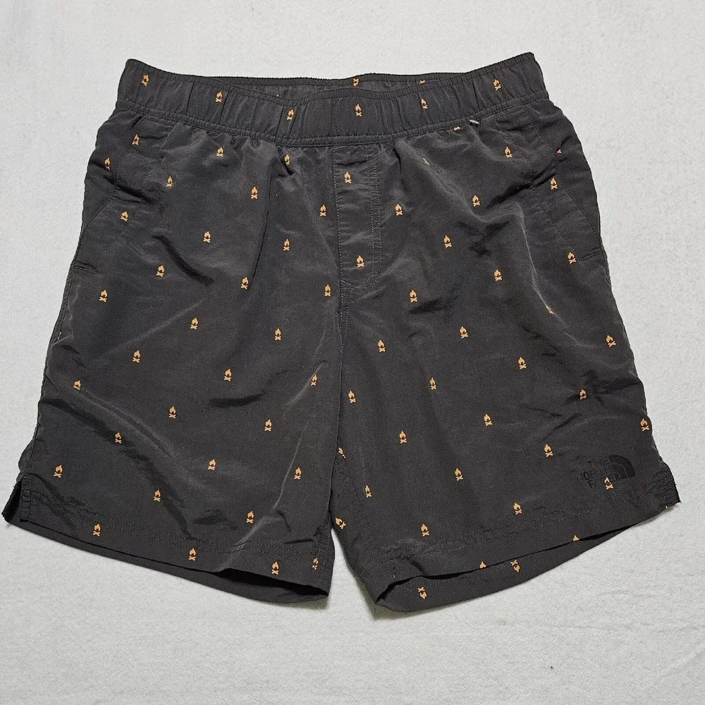The North Face Men's Size S Class V Swim Trunks Mesh Liner Pockets Gray Campfire